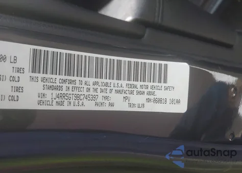 2011 Jeep Grand Cherokee Limited from USA, damaged, VIN 1J4RR5GT9BC745397